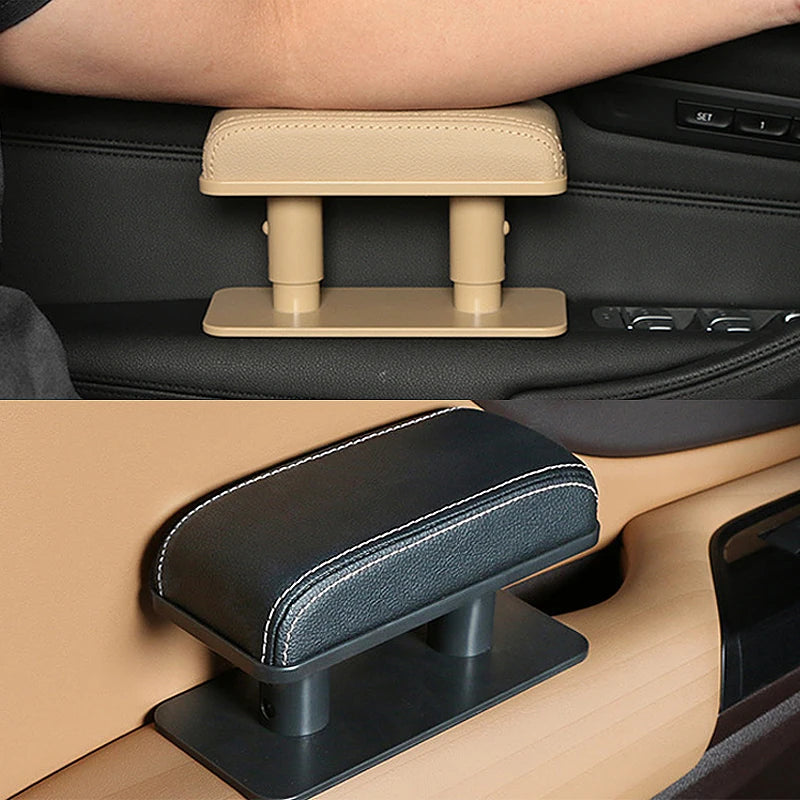 SEAMETAL Car Arm Rest Extender Car Door Armrest Elbow Support Adjustable Height PU Leather Auto Armrest Cushion Universal